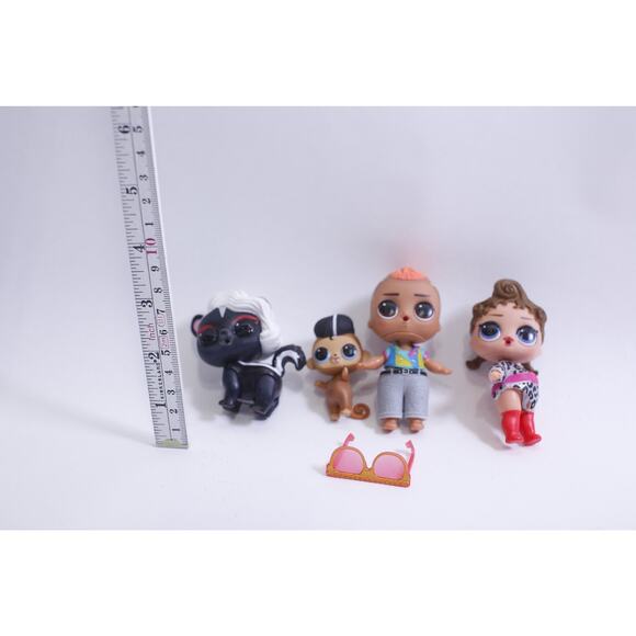 LOL Surprise, Miniature Dolls, Skunk, Monkey, Glitch, Baby Girl, Toy Set - Picture 2 of 2